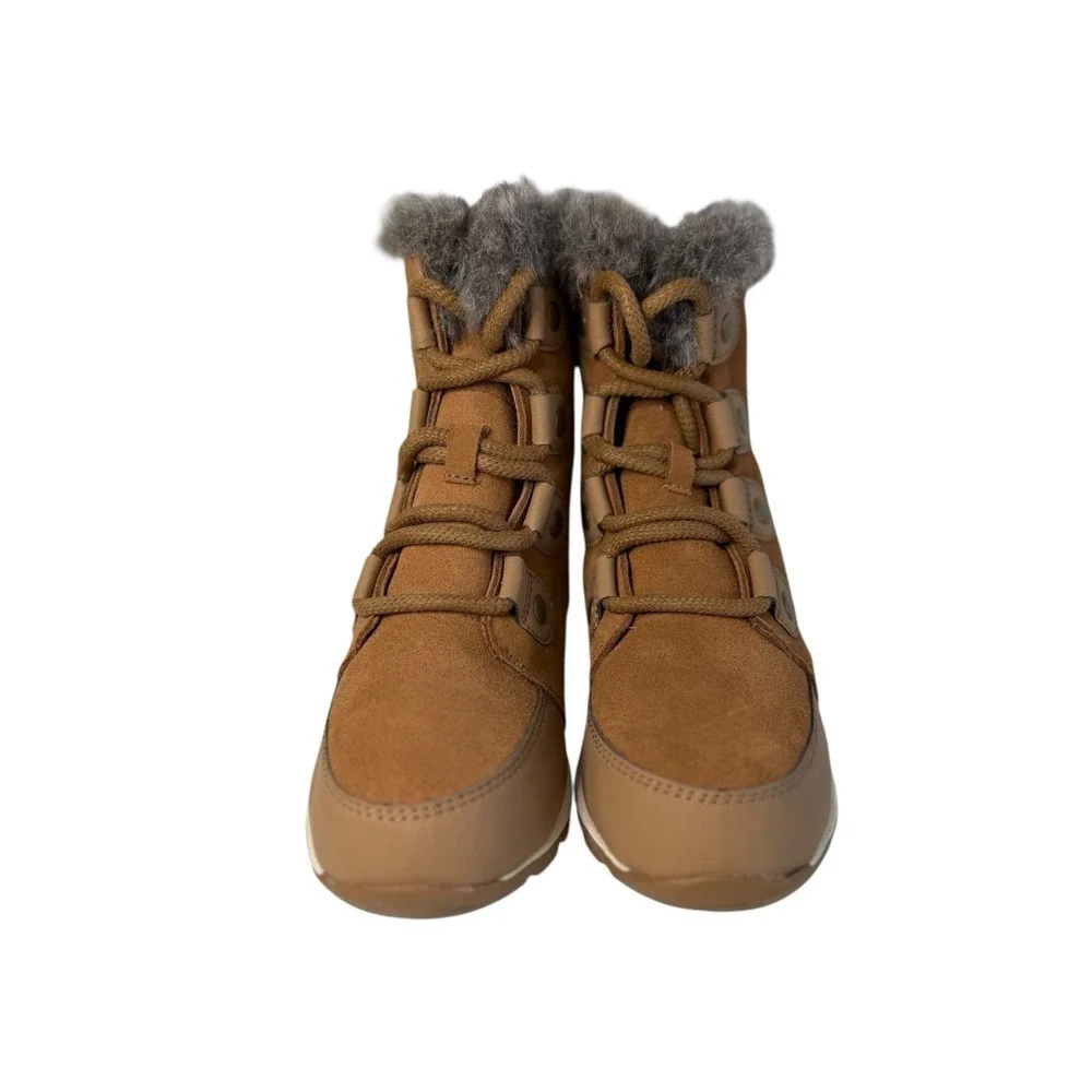 Sorel Whitney II Brown Suede Leather LaceUp Waterproof Boots Kids Size 1Y No Box